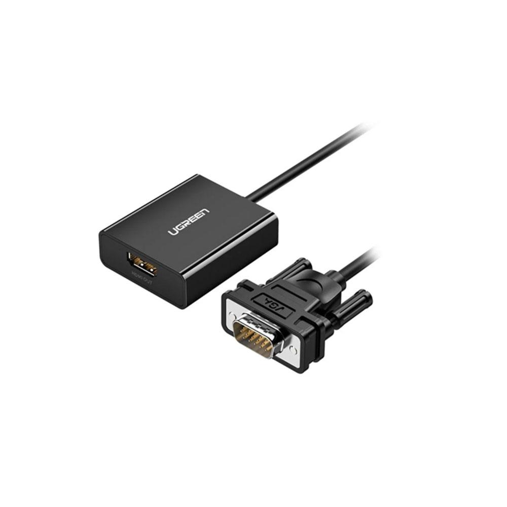 JIBGO - จิ๊บโก จำหน่ายสินค้าหลากหลาย และคุณภาพดี | CONVERTER (สายแปลงสัญญาณภาพ) UGREEN VGA WITH AUX TO HDMI [60814] 15CM